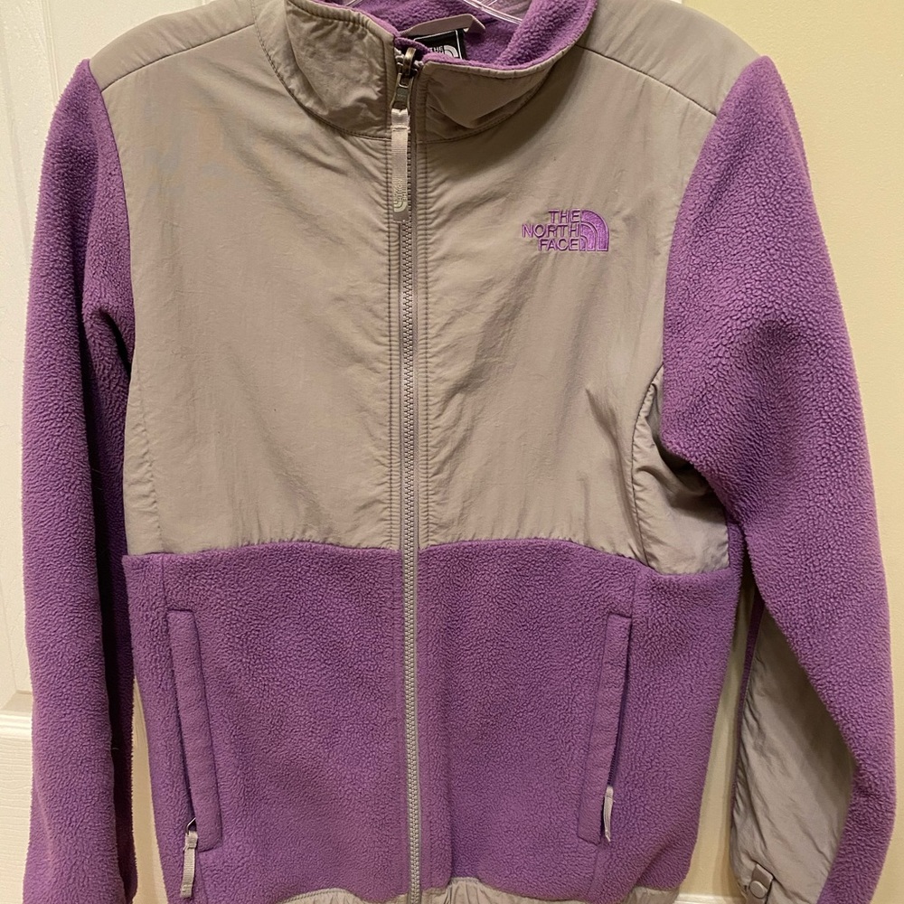 north face fleece jacket in “lion purple”